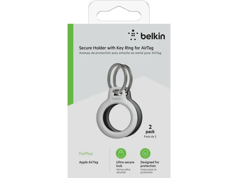 Belkin Secure Holder für Apple AirTag 2er Pack Schwarz/Weiss Belkin Secure Holder für Apple AirTag 2er Pack Schwarz/Weiss