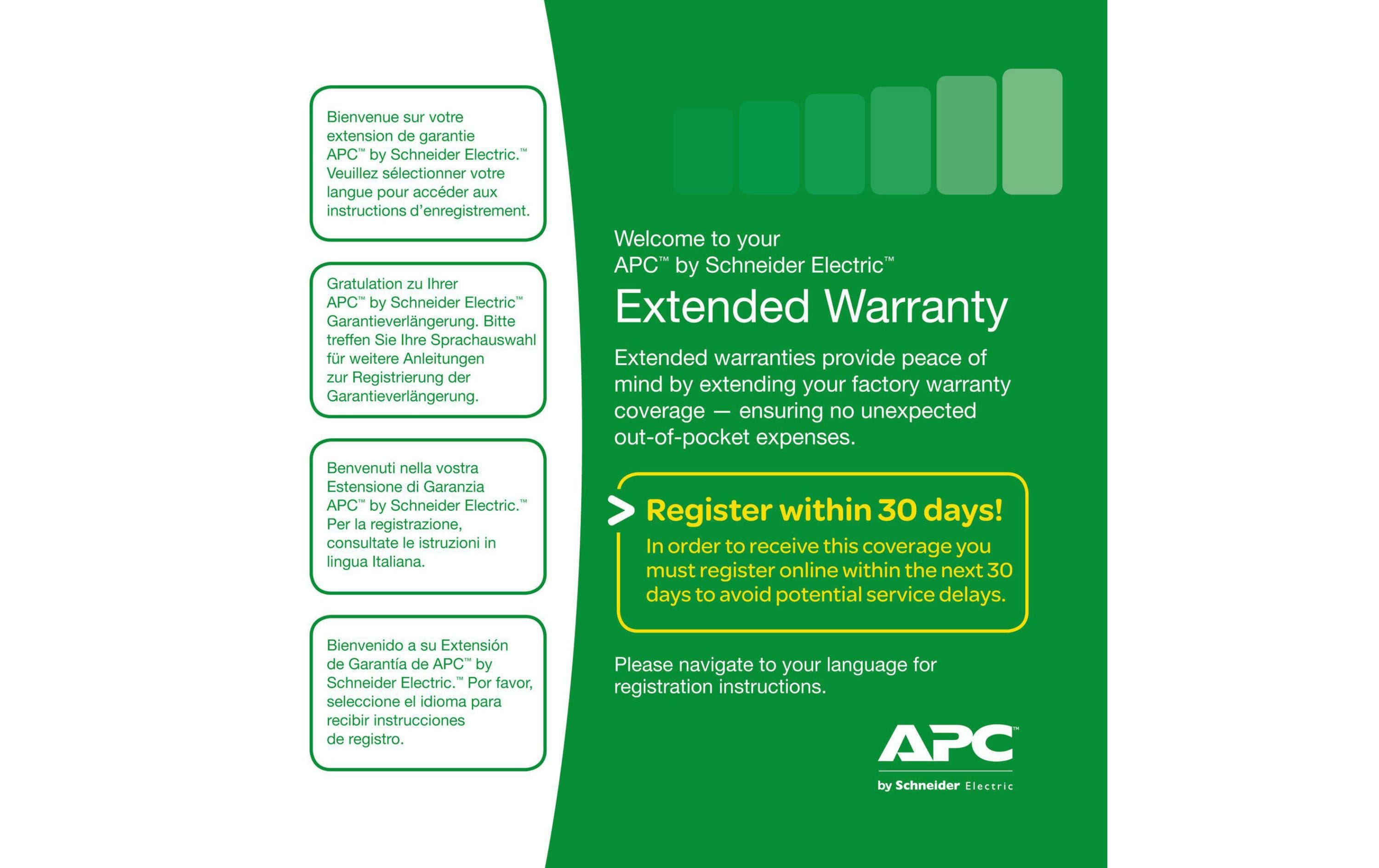 APC Garantieerweiterung WBEXTWAR3YR-SP-01 3 Jahre APC Garantieerweiterung WBEXTWAR3YR-SP-01 3 Jahre