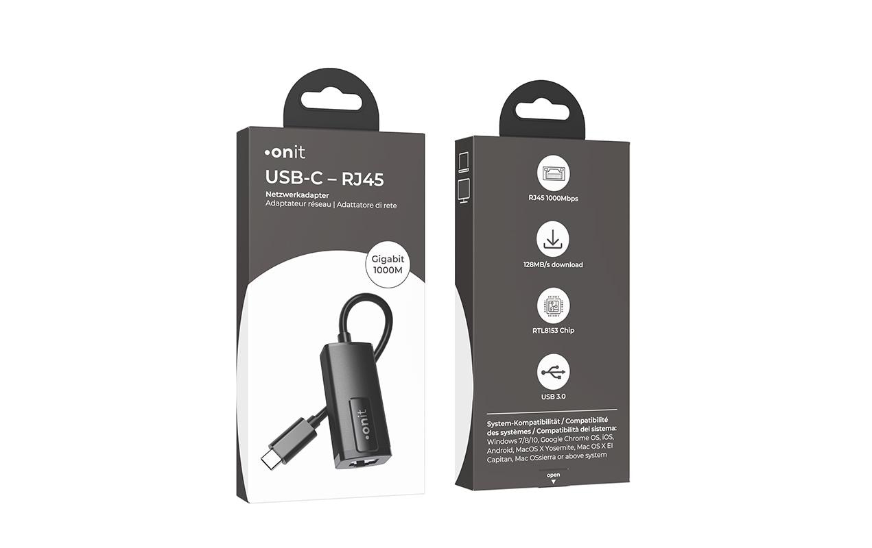 onit Netzwerk-Adapter USB-C – RJ45 Gigabit-LAN
