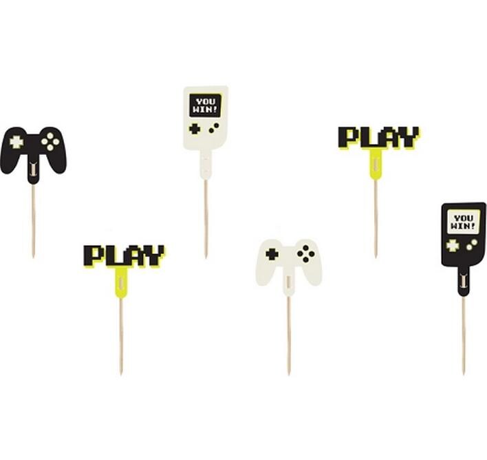 Partydeco Kuchen-Topper Game mix, 6-10.5 cm, 6 Stück