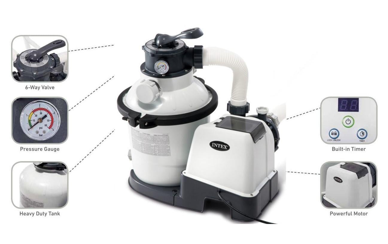 Intex Sandfilterpumpe Krystal Clear 4000 l / h bis 20 m³ Intex Sandfilterpumpe Krystal Clear 4000 l / h bis 20 m³