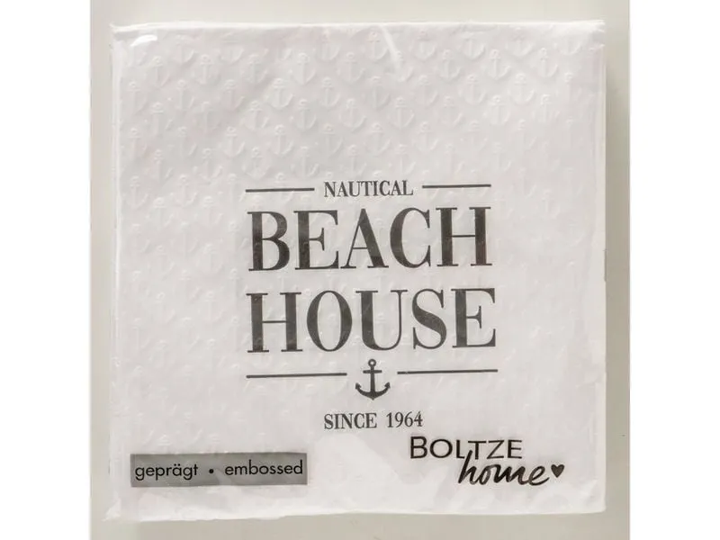 Boltze Papierservietten Beach House 16.5 x 16.5 cm, 20 Stück
