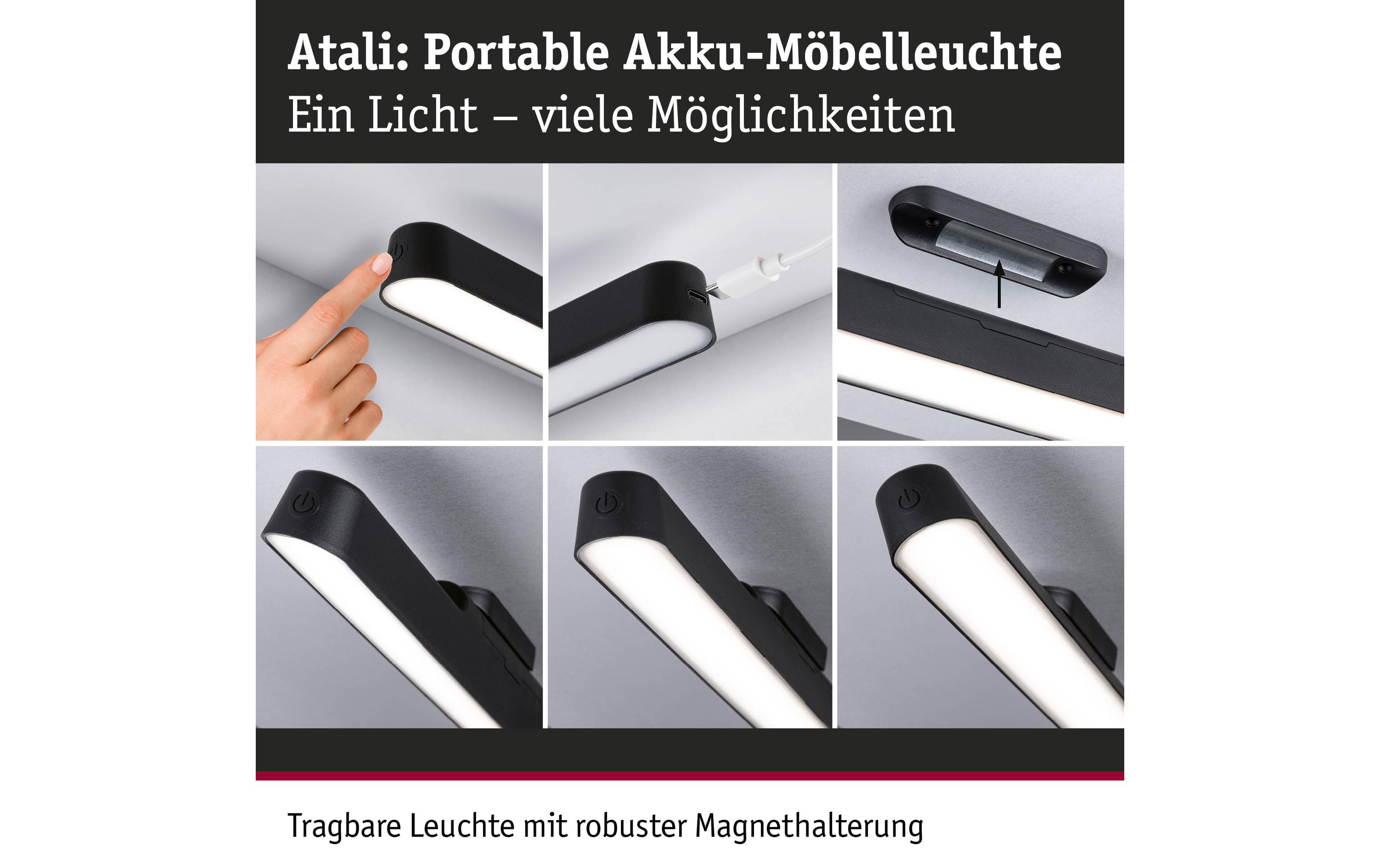 Paulmann Mobile Möbelaufbauleuchte Atali Schwarz