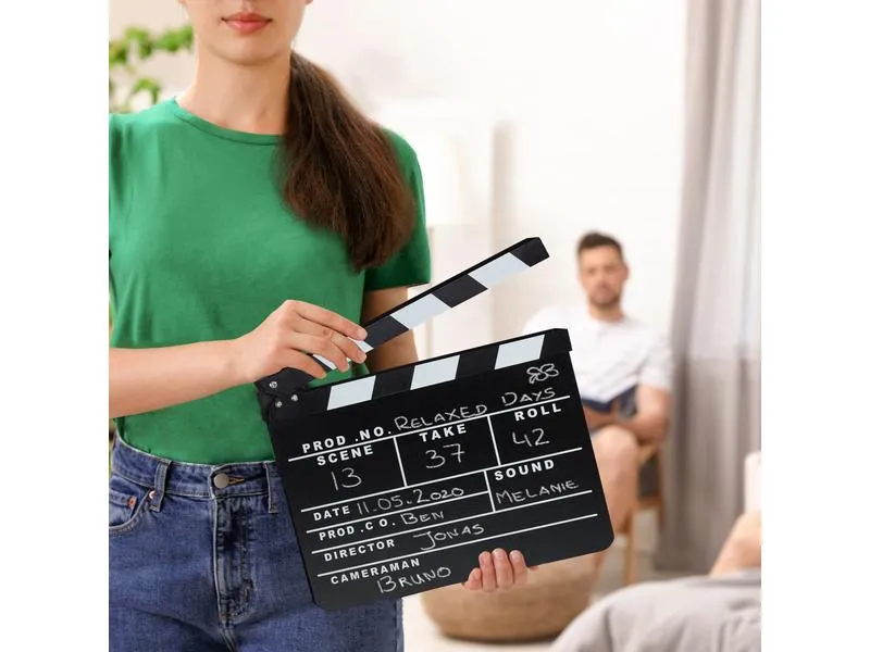 relaxdays Partyaccessoire Filmklappe 26 x 30 cm, Schwarz relaxdays Partyaccessoire Filmklappe 26 x 30 cm, Schwarz