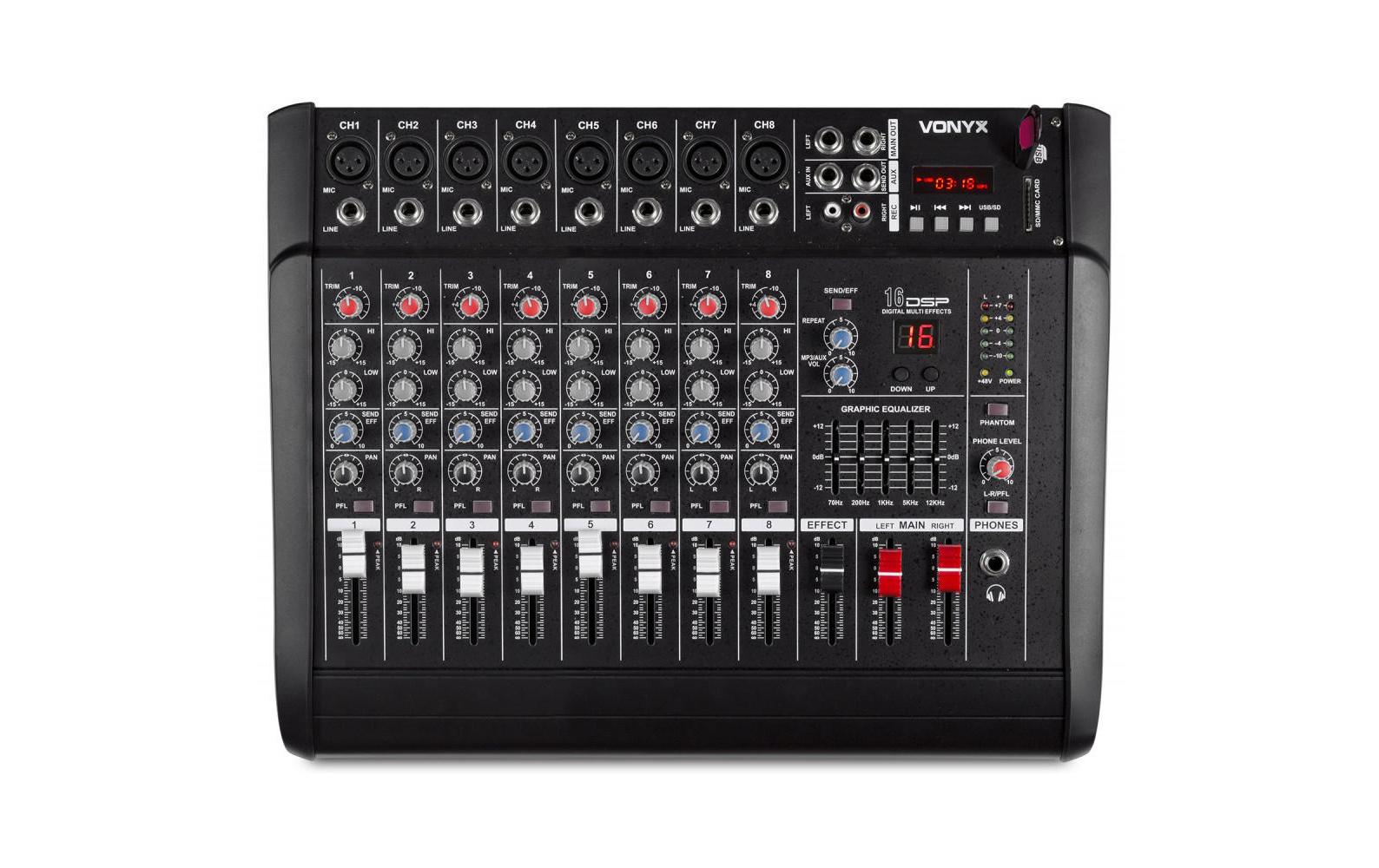 Vonyx Mischpult AM8A Powermixer