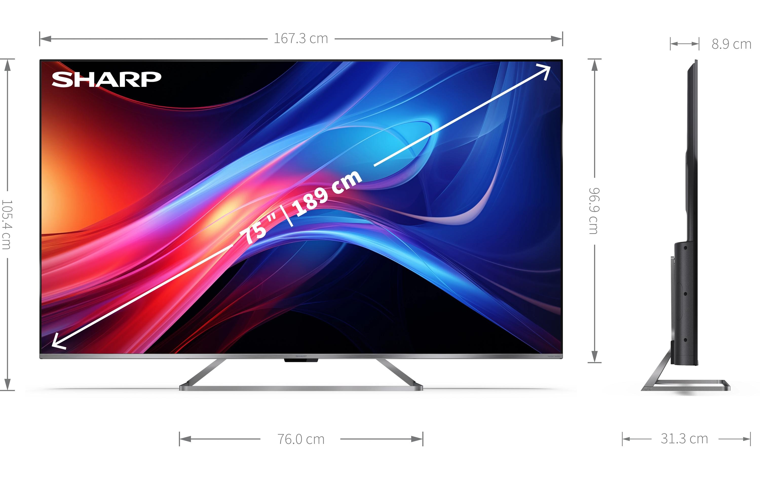 Sharp TV QLED GOOGLE TV 75 ZOLL