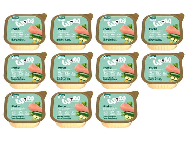 WOW Nassfutter Adult Truthahn Schale, 11 x 150 g WOW Nassfutter Adult Truthahn Schale, 11 x 150 g