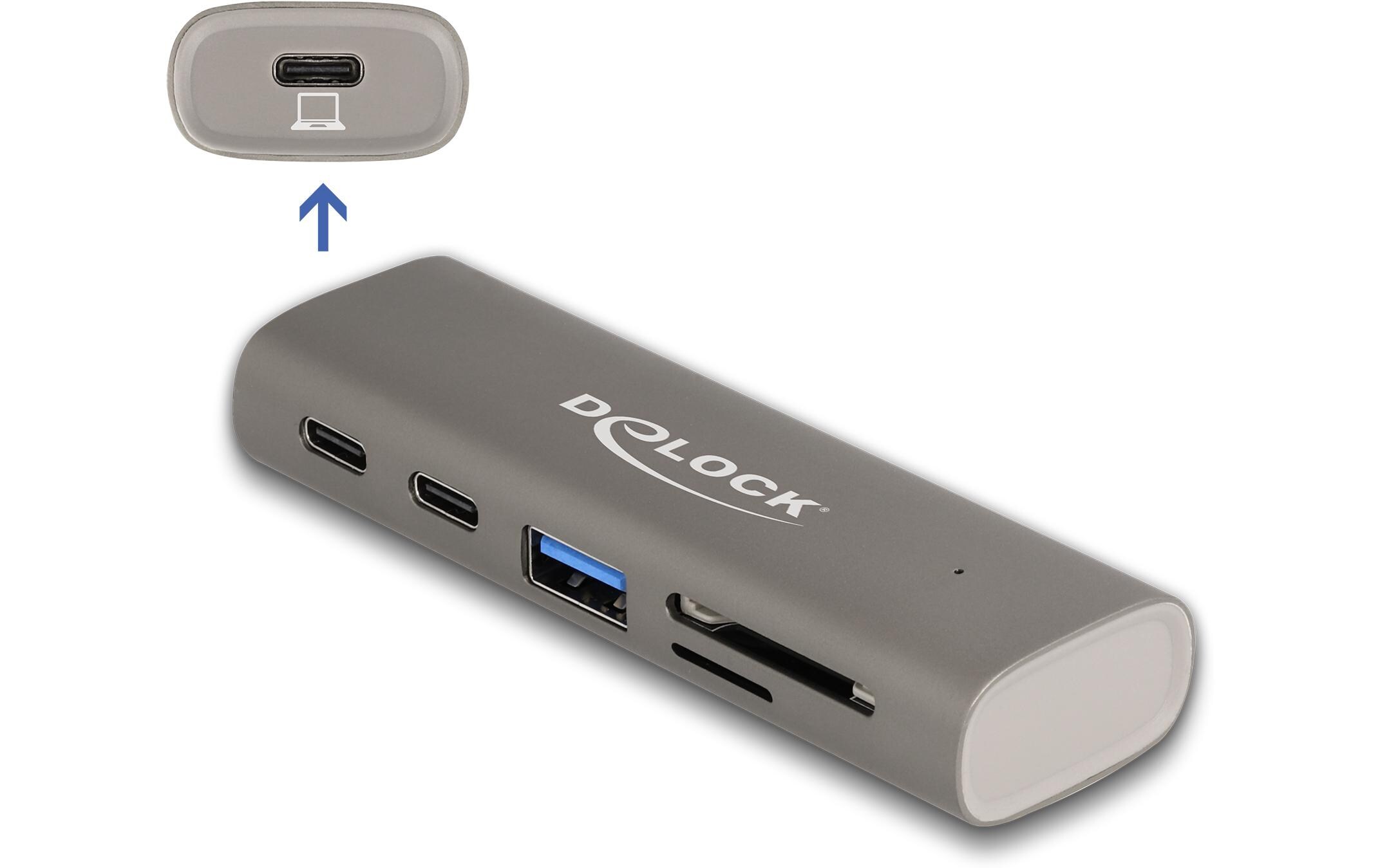 Delock USB-Hub 2x 10 Gbps USB Typ-C und 1 x USB Type-A