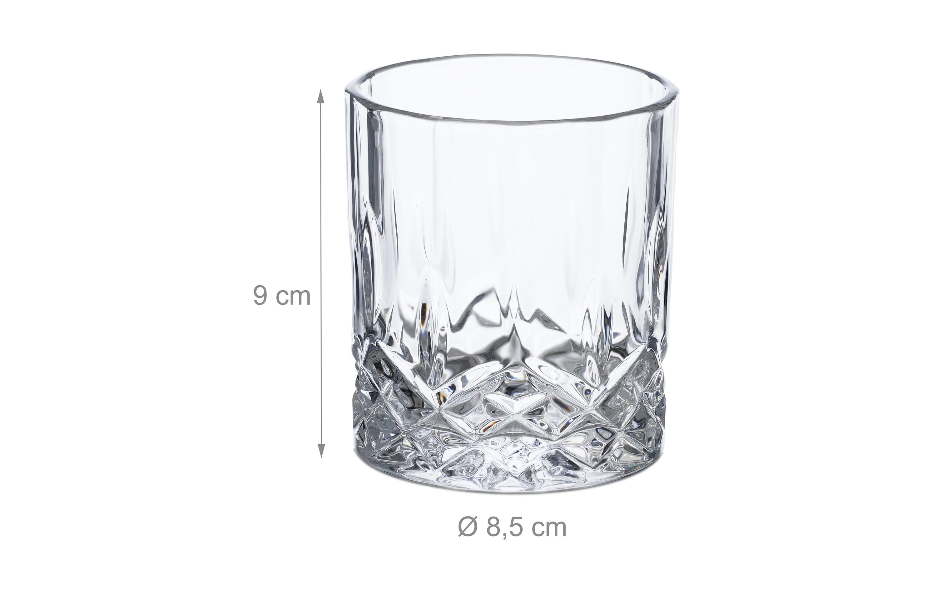 relaxdays Whiskyglas Set 4 Stück, 300 ml