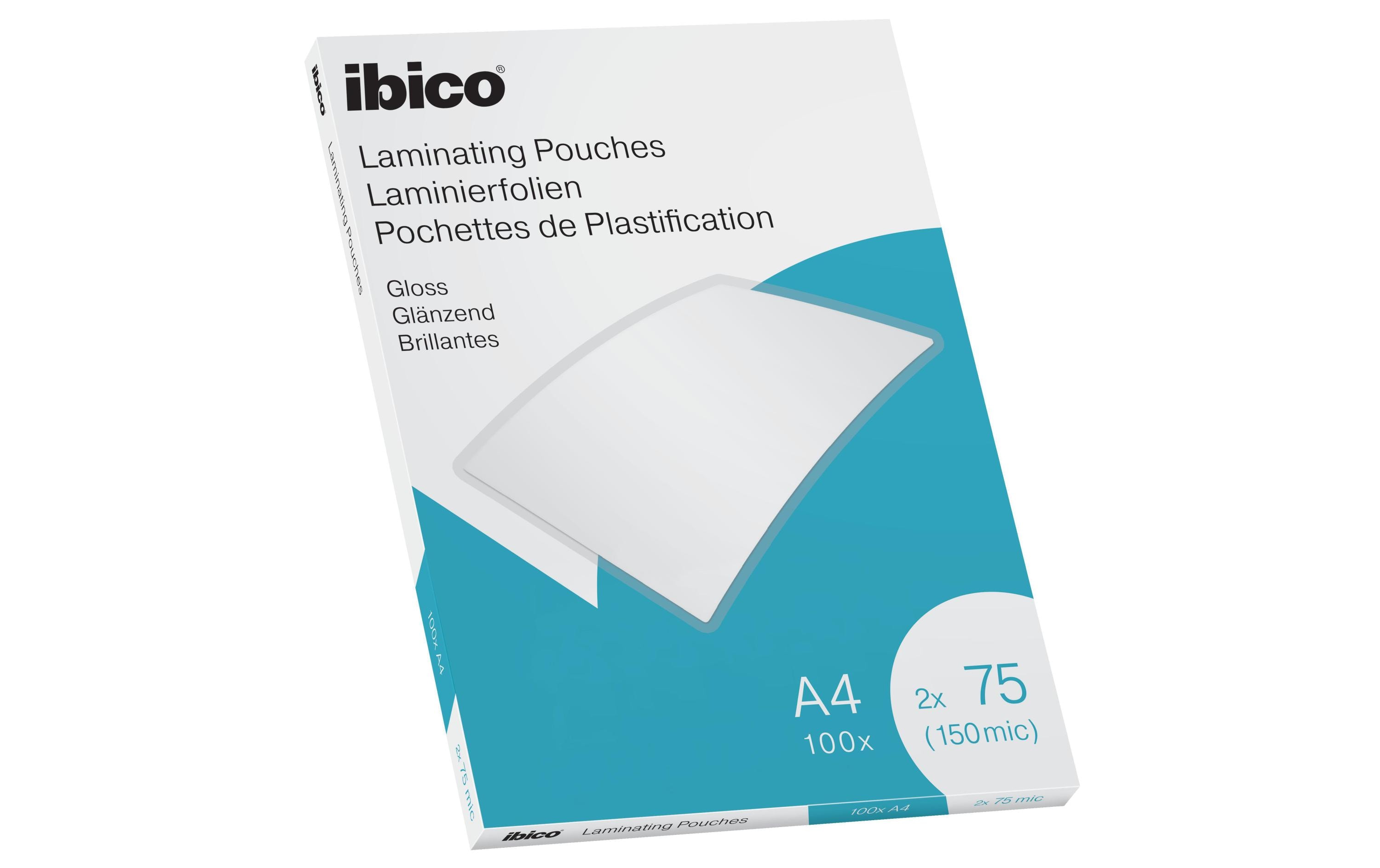 Ibico Laminierfolie A4, 75 µm, 100 Stück, Glänzend