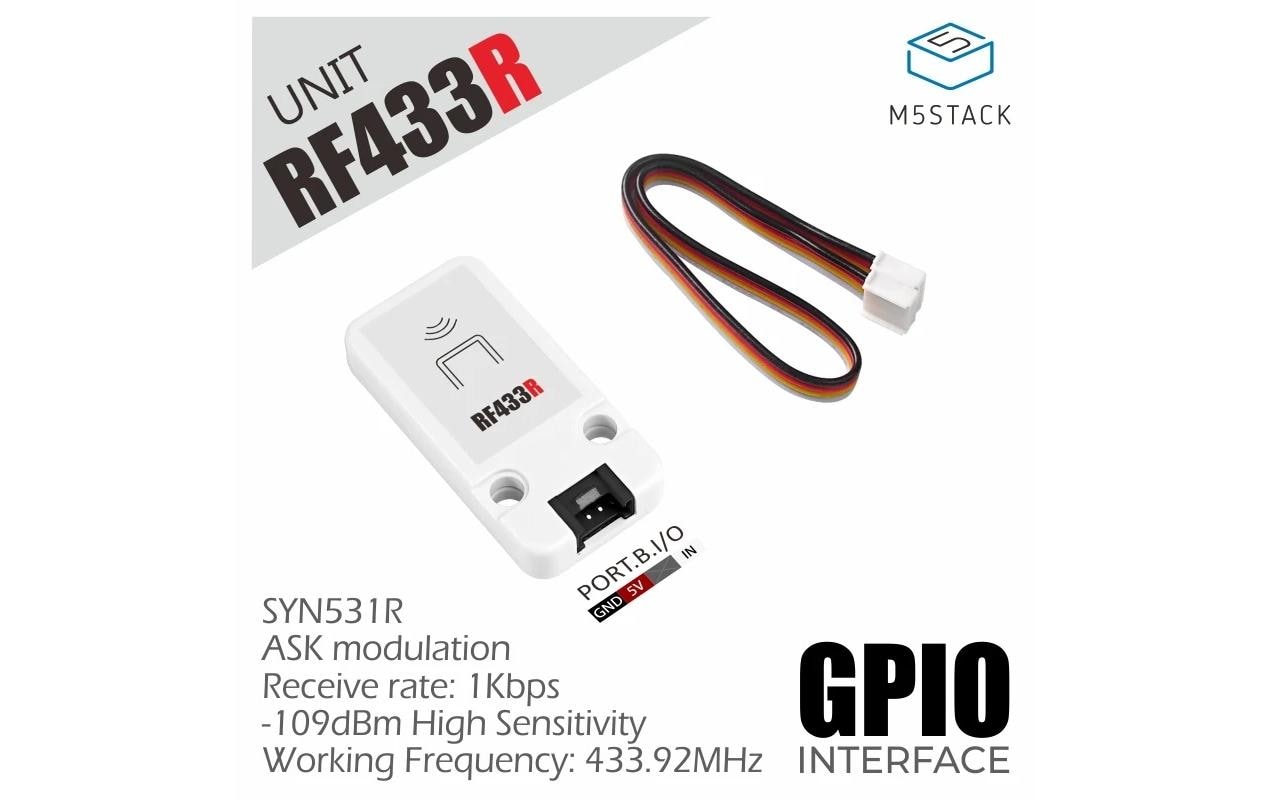 M5Stack Empfänger RF Unit 433 MHz SYN513R M5Stack Empfänger RF Unit 433 MHz SYN513R