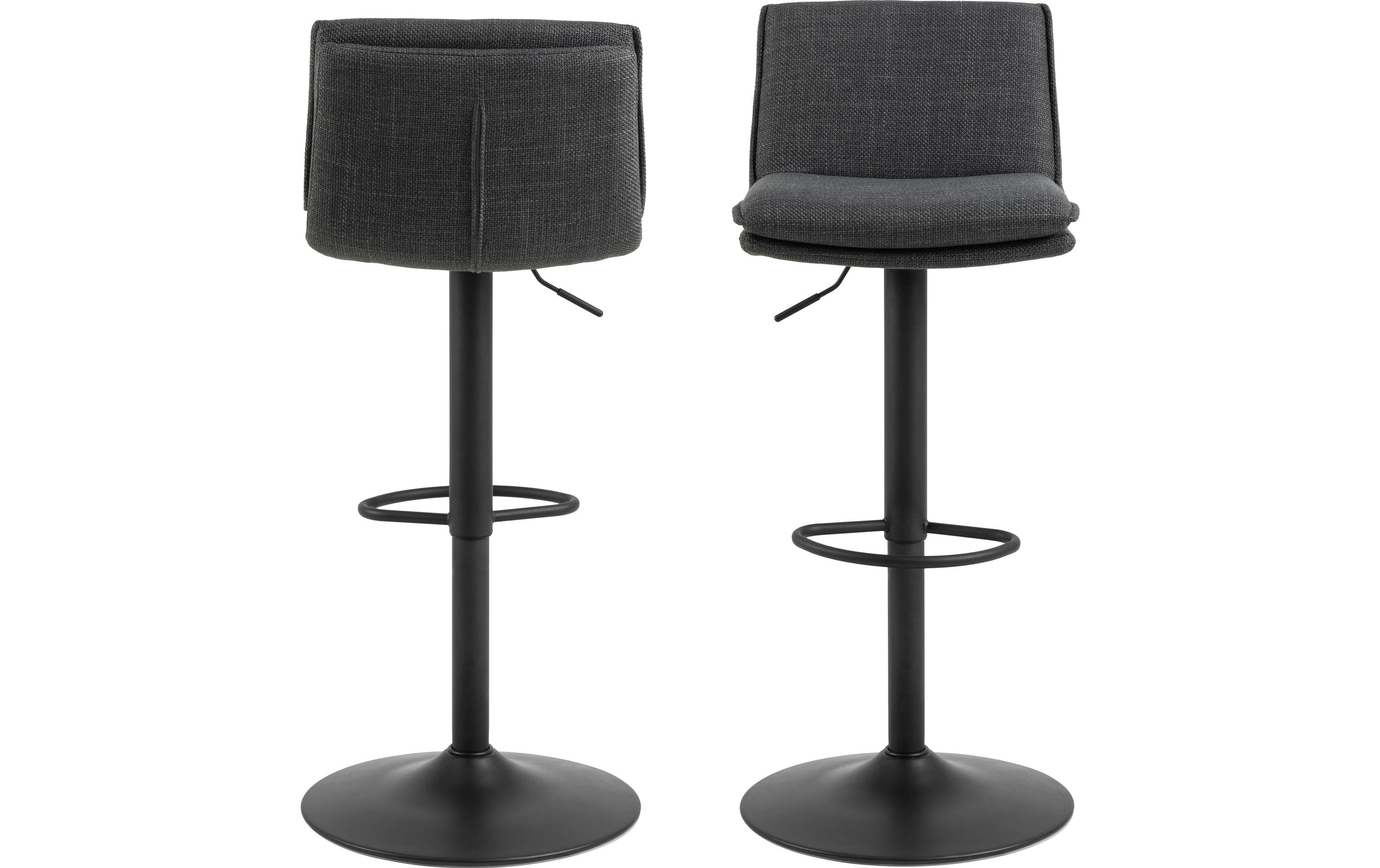 AC Design Barhocker Flynn, 2 Stück, 44 x 107 cm, Dunkelgrau