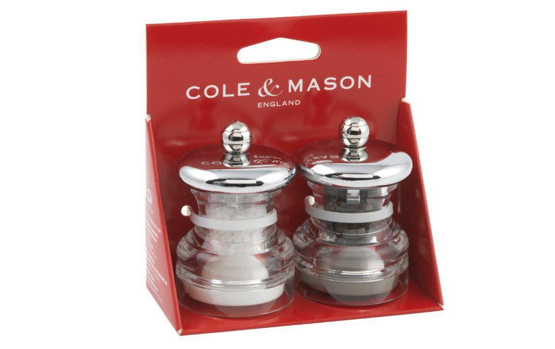 Cole&Mason Salz- und Pfeffermühle PO3 2 Stück, 6.5 cm, Transparent