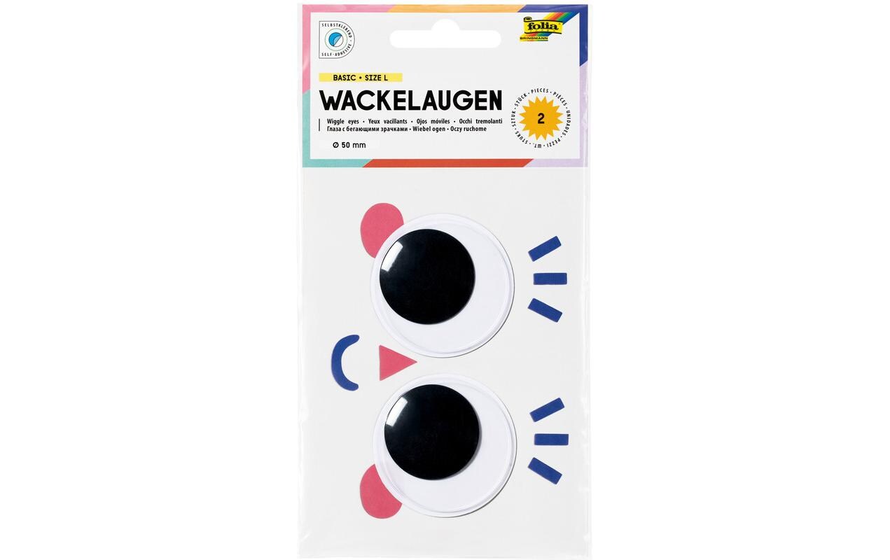 Folia Wackelaugen, Ø 50 mm, 2 Stück