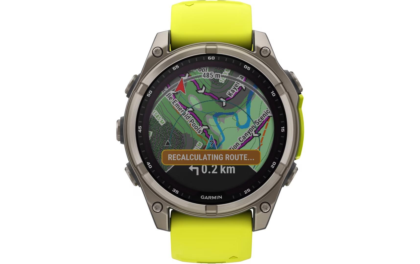 GARMIN Sportuhr Fenix 8 Solar Sapphire, 47 mm Gelb