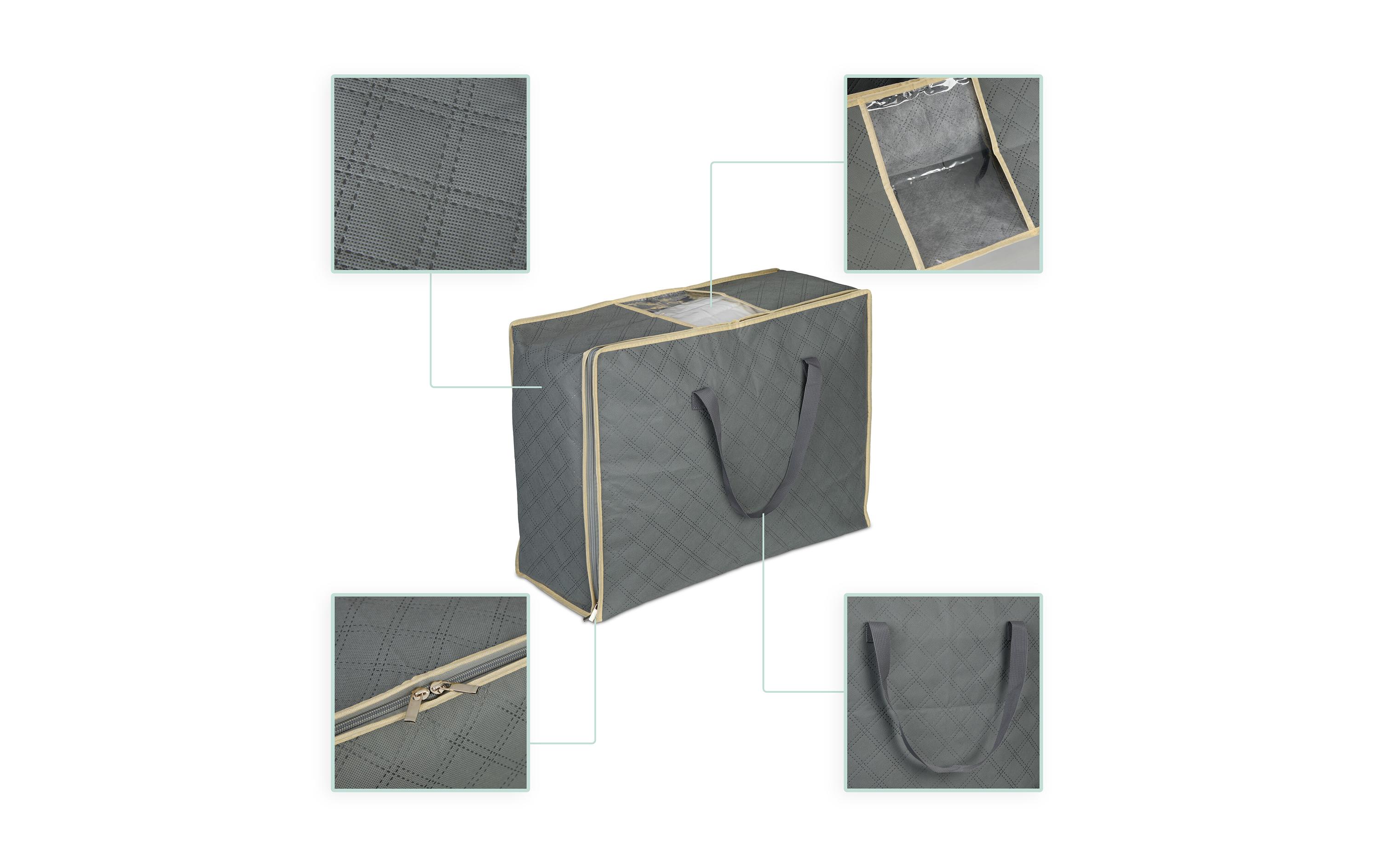 relaxdays Bettdeckenhülle 25 x 60 x 44 cm, 2 Stück