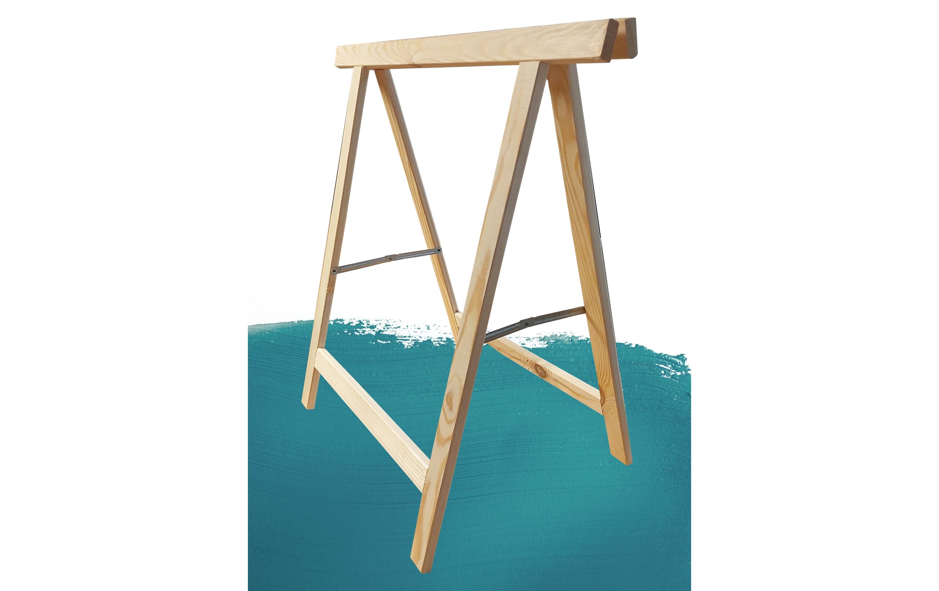 Holz Zollhaus Bockleiter aus Fichte 75 x 75 cm, Naturfarben