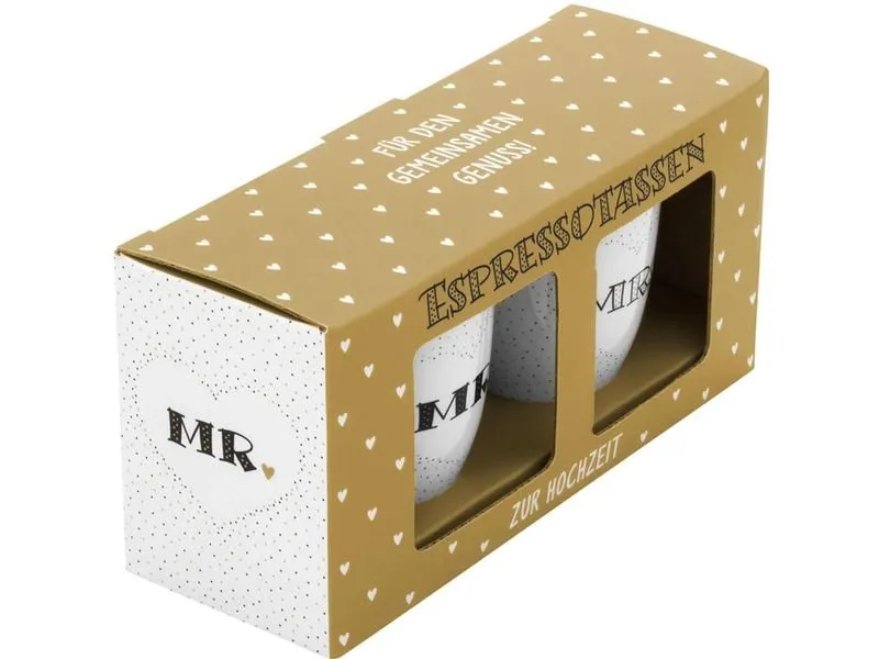 Sheepworld Espressotassen-Set Mr & Mrs 100 ml