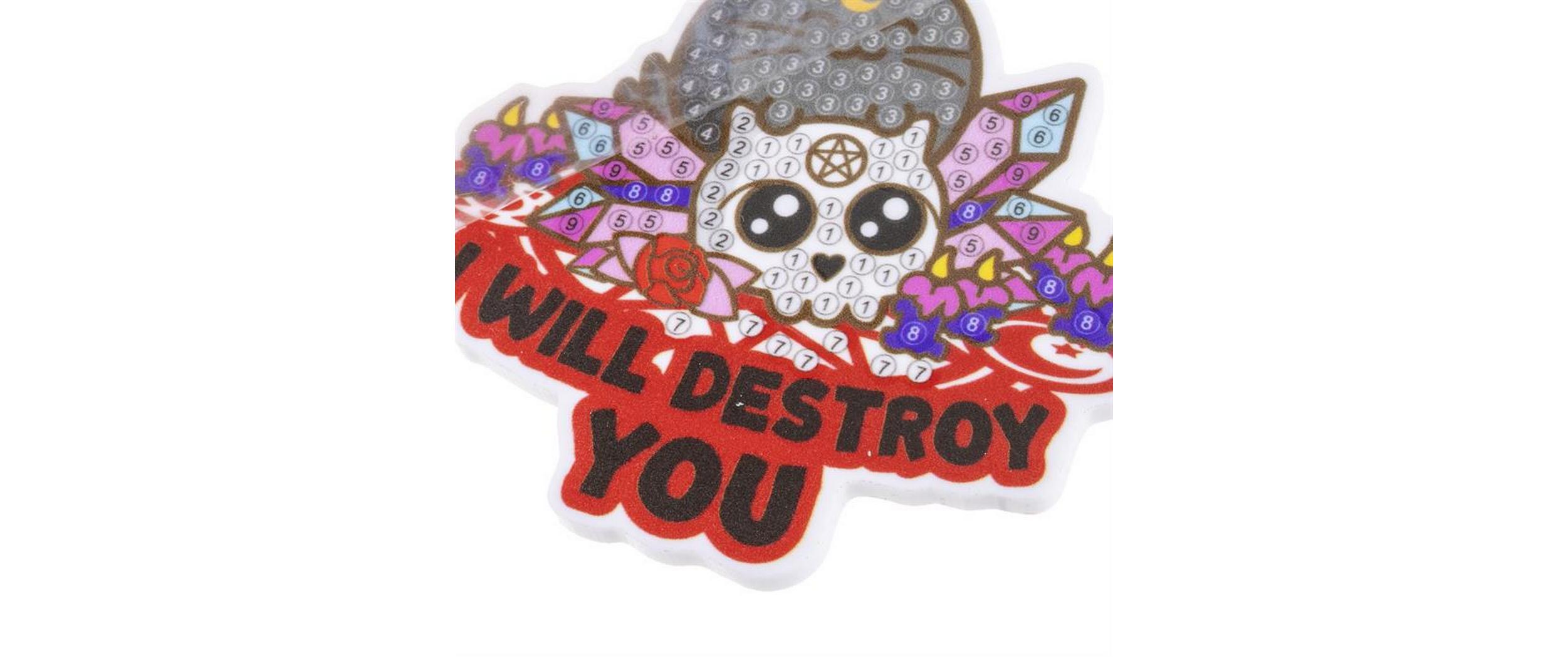 CRAFT Buddy I Will Destroy You, Crystal Art Rucksack Anhänger