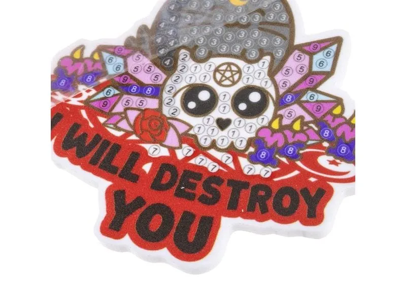 CRAFT Buddy I Will Destroy You, Crystal Art Rucksack Anhänger CRAFT Buddy I Will Destroy You, Crystal Art Rucksack Anhänger