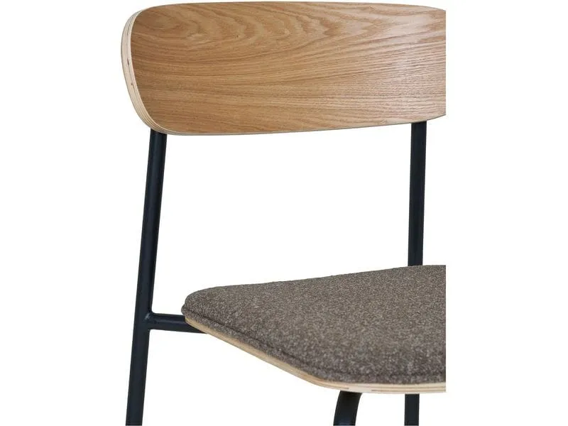 House Nordic Stuhl Estepona 2 Stück, 77 x 51 cm, Braun