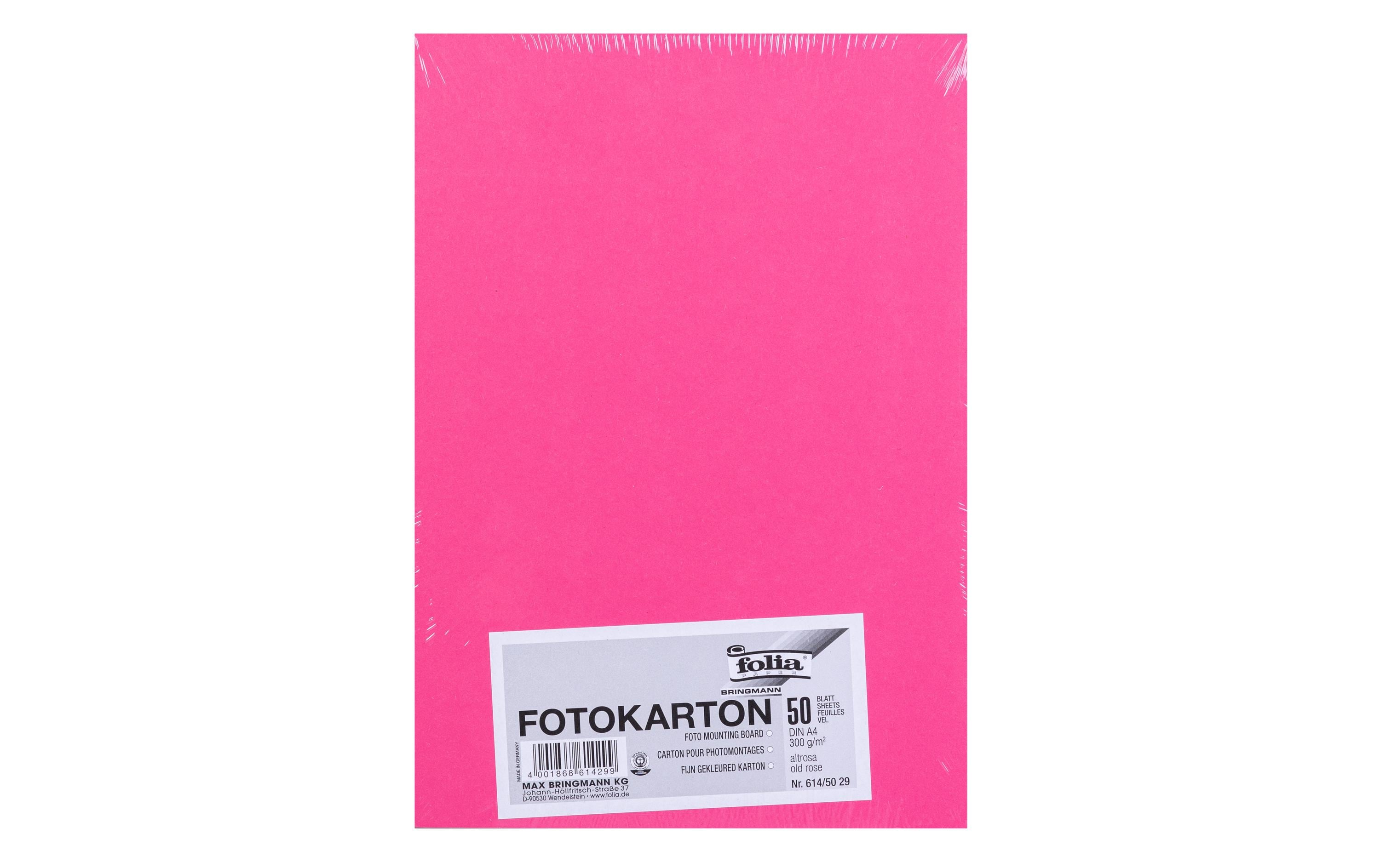 Folia Fotokarton A4, 300 g/m², 50 Blatt, Altrosa