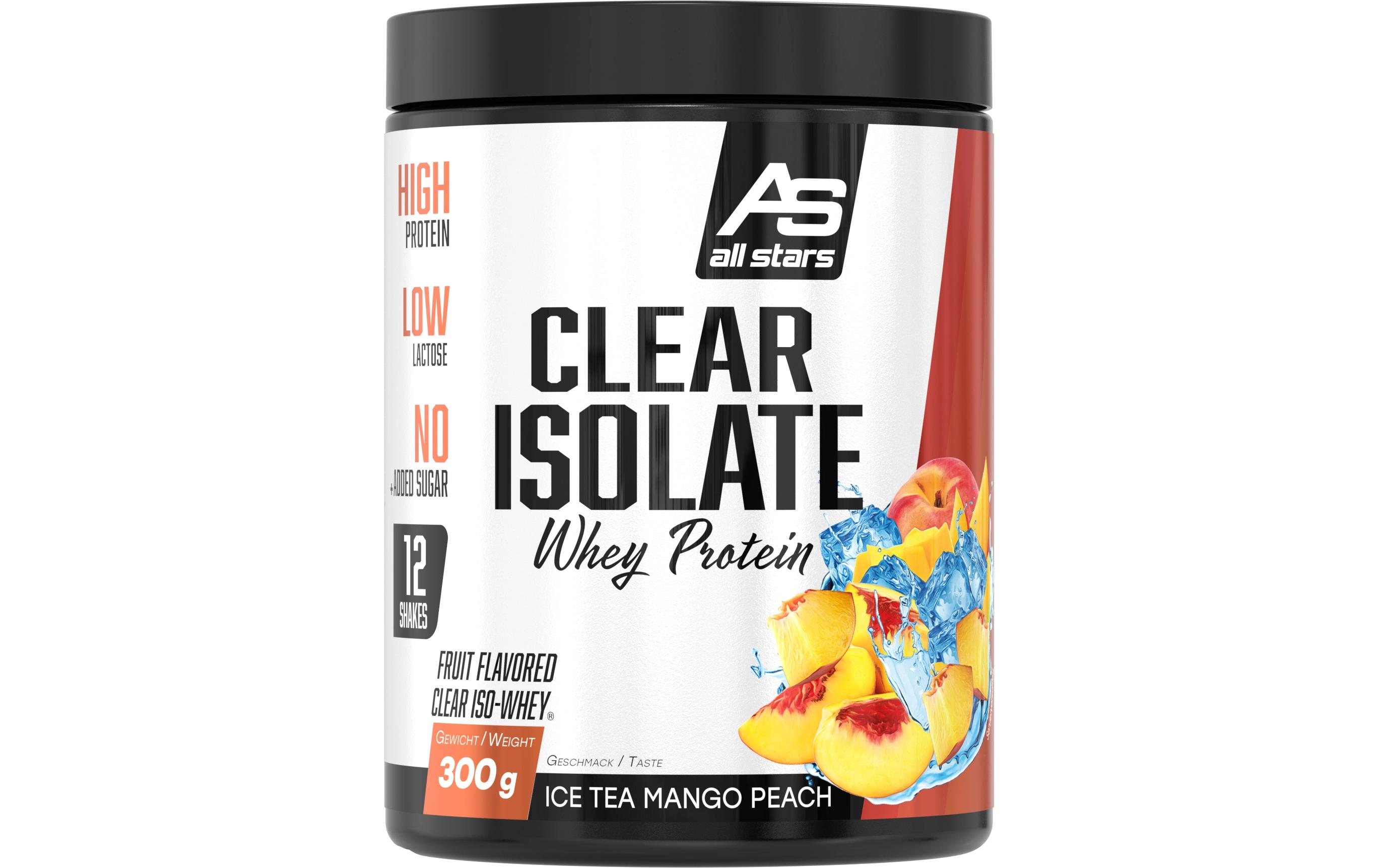 All Stars Pulver Clear Isolate Whey Protein Mango/Pfirsich 300 g