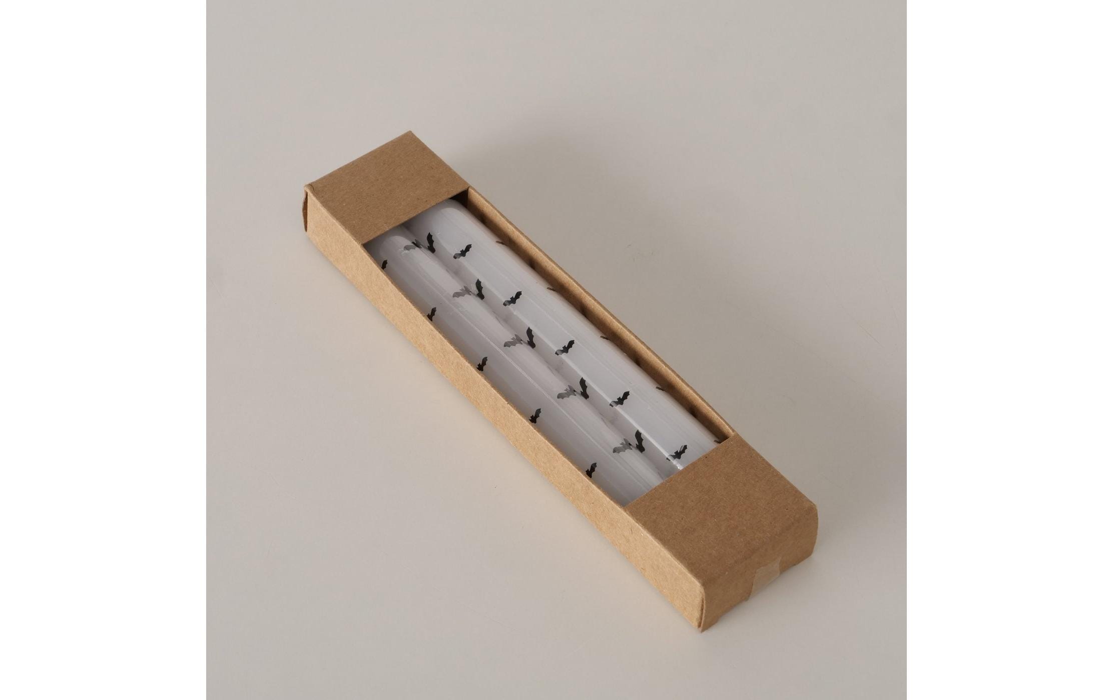 Boltze Kerzen Weiss mit Fledermäusen 2er Set