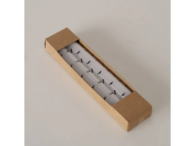 Boltze Kerzen Weiss mit Fledermäusen 2er Set