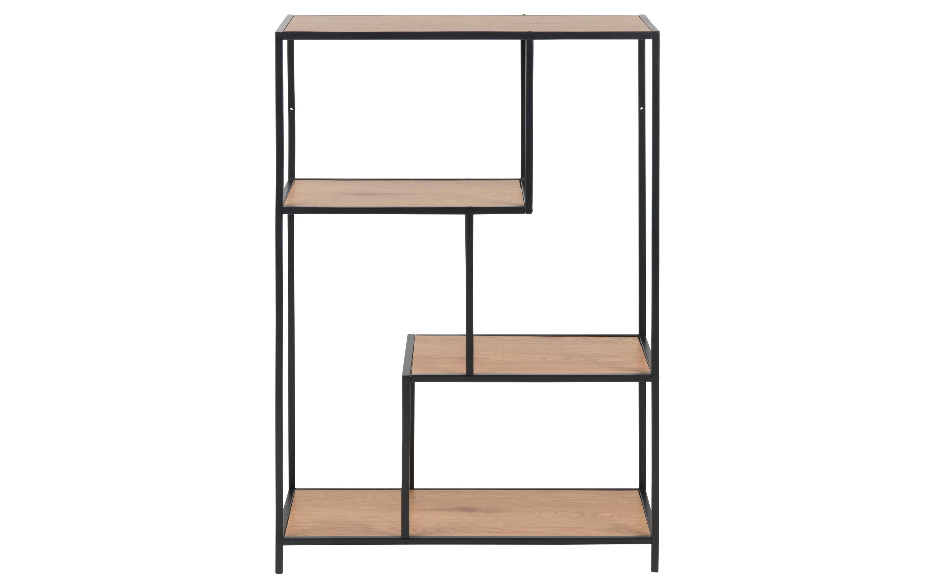 AC Design Regal Seaford 77 x 35 x 114 cm, Nature/Schwarz