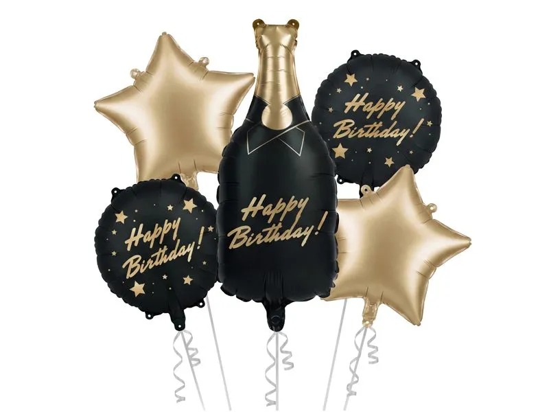 Partydeco Flasche Happy Birthday Mehrfarbig