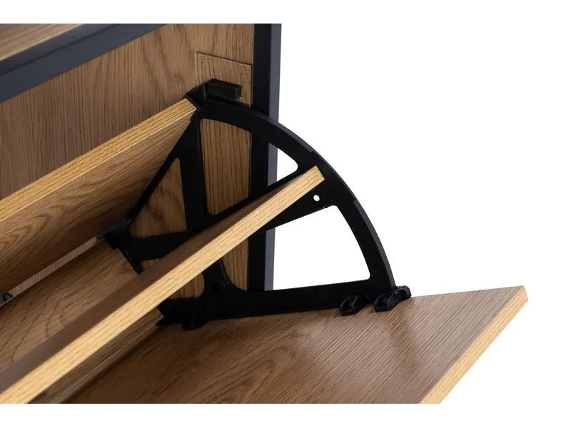 AC Design Schuhschrank Seaford 56 x 30 x 129 cm, Nature/Schwarz AC Design Schuhschrank Seaford 56 x 30 x 129 cm, Nature/Schwarz