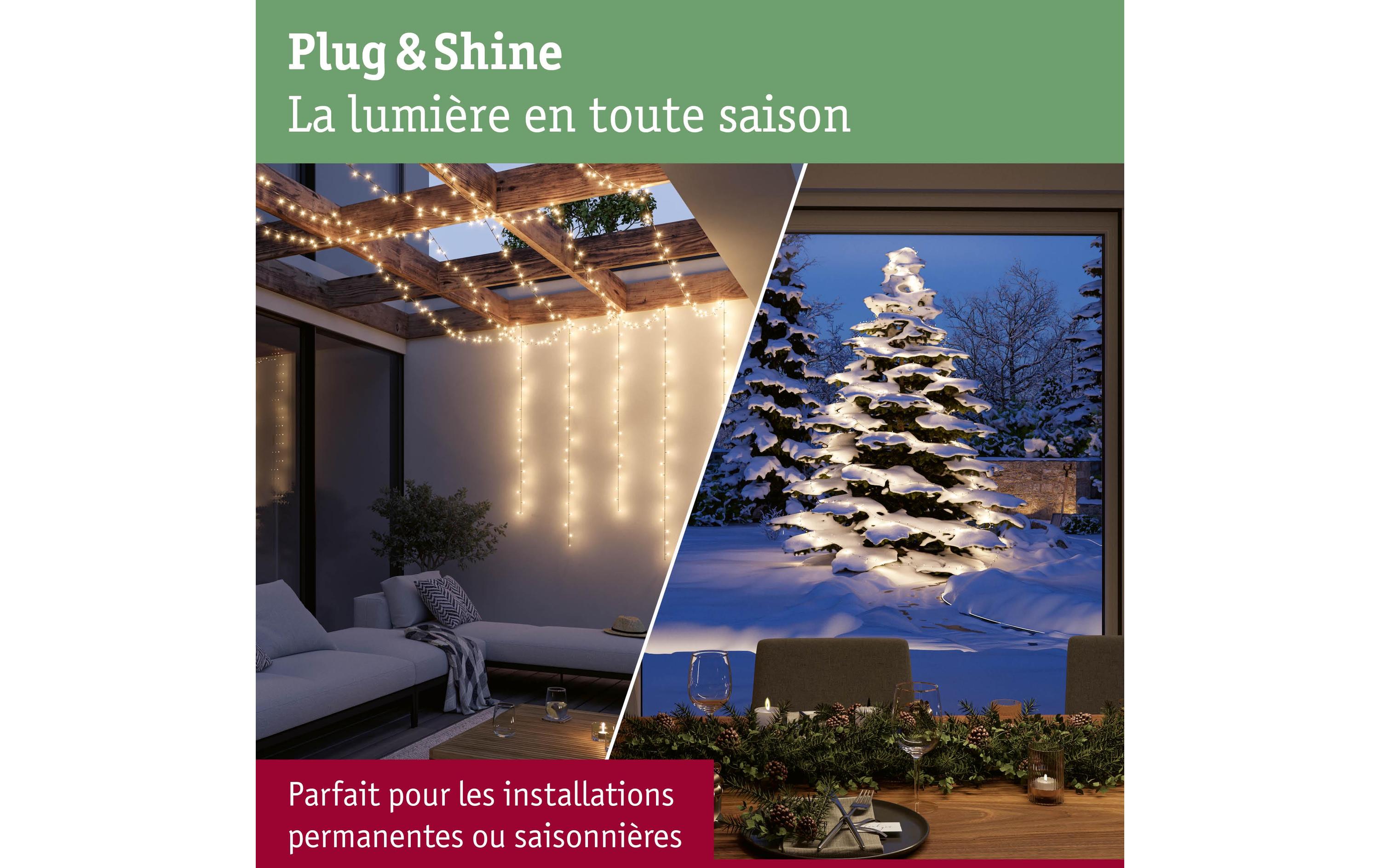 Paulmann LED Lichterkette Plug & Shine Yuna 7.4 m, Warmweiss, Schwarz