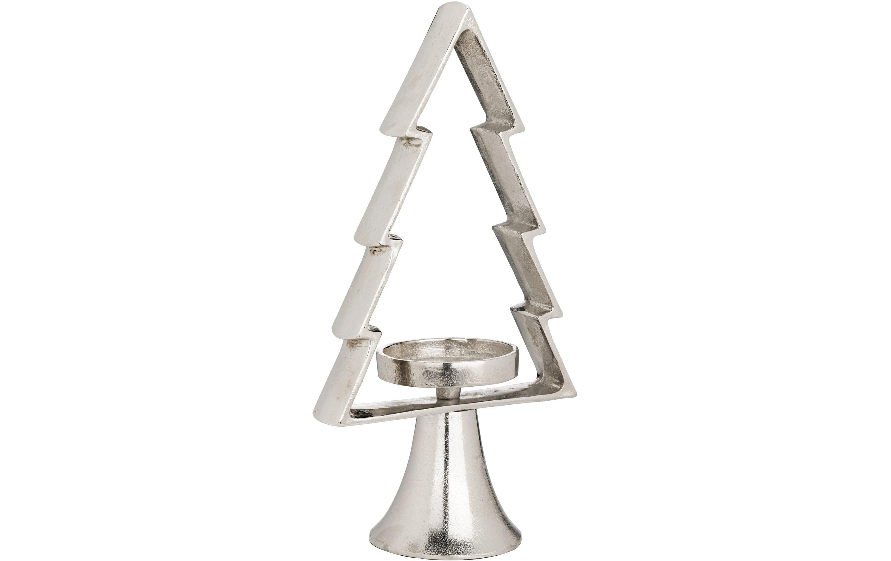 EGLO Weihnachtswindlicht Tanne Mukayle 34 cm, Silber