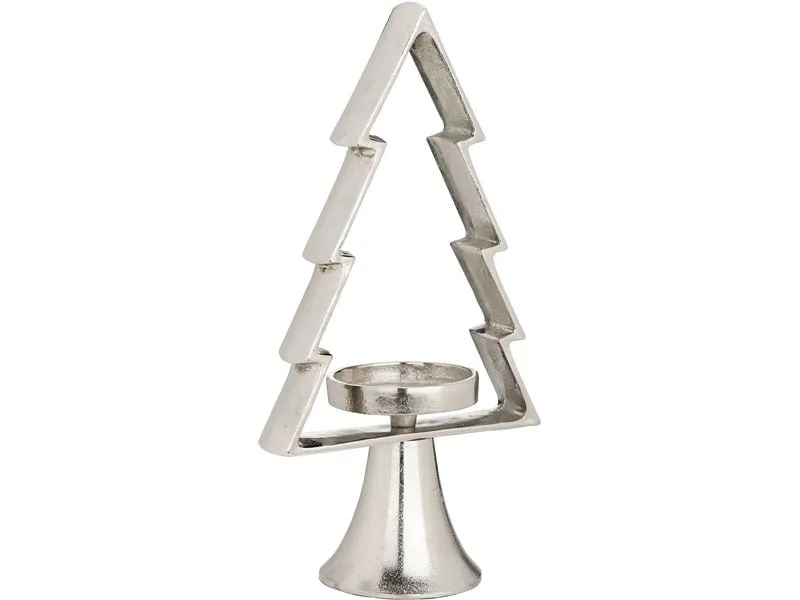 EGLO Weihnachtswindlicht Tanne Mukayle 34 cm, Silber