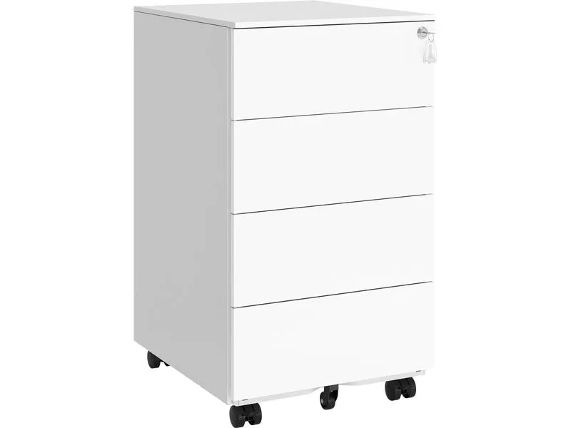 Songmics Multifunktionswagen mit 4 Schubladen Weiss Songmics Multifunktionswagen mit 4 Schubladen Weiss