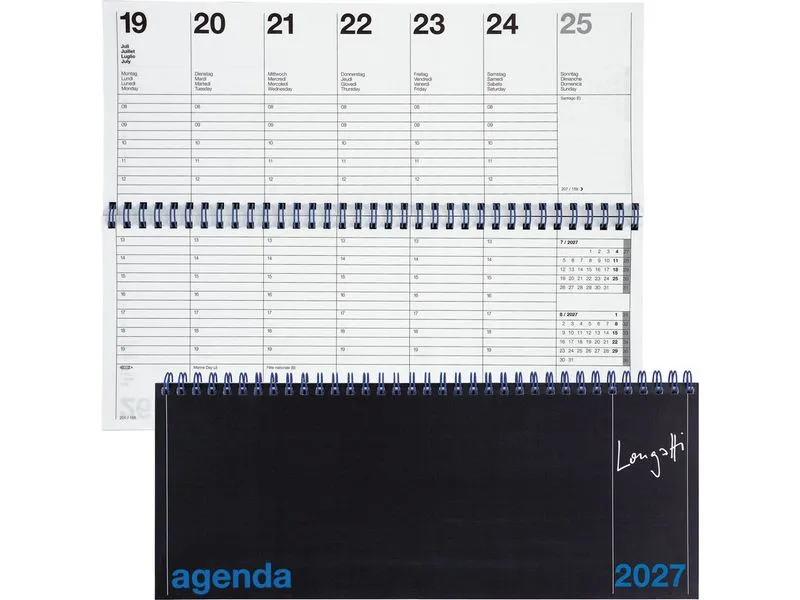 Biella Pultkalender Longatti Pultagenda 2027 schwarz 29.8 x 11.7 cm Biella Pultkalender Longatti Pultagenda 2027 schwarz 29.8 x 11.7 cm