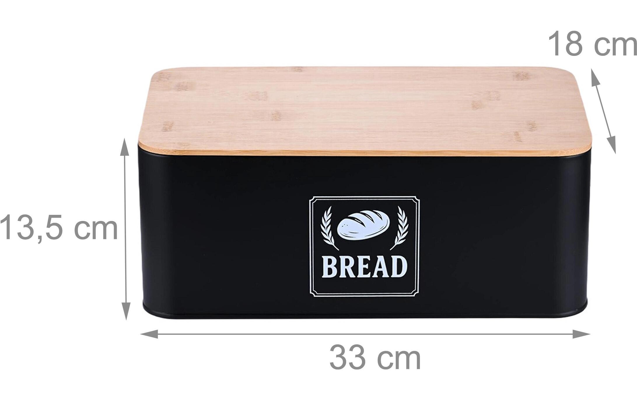 relaxdays Brotkasten Retro Schwarz