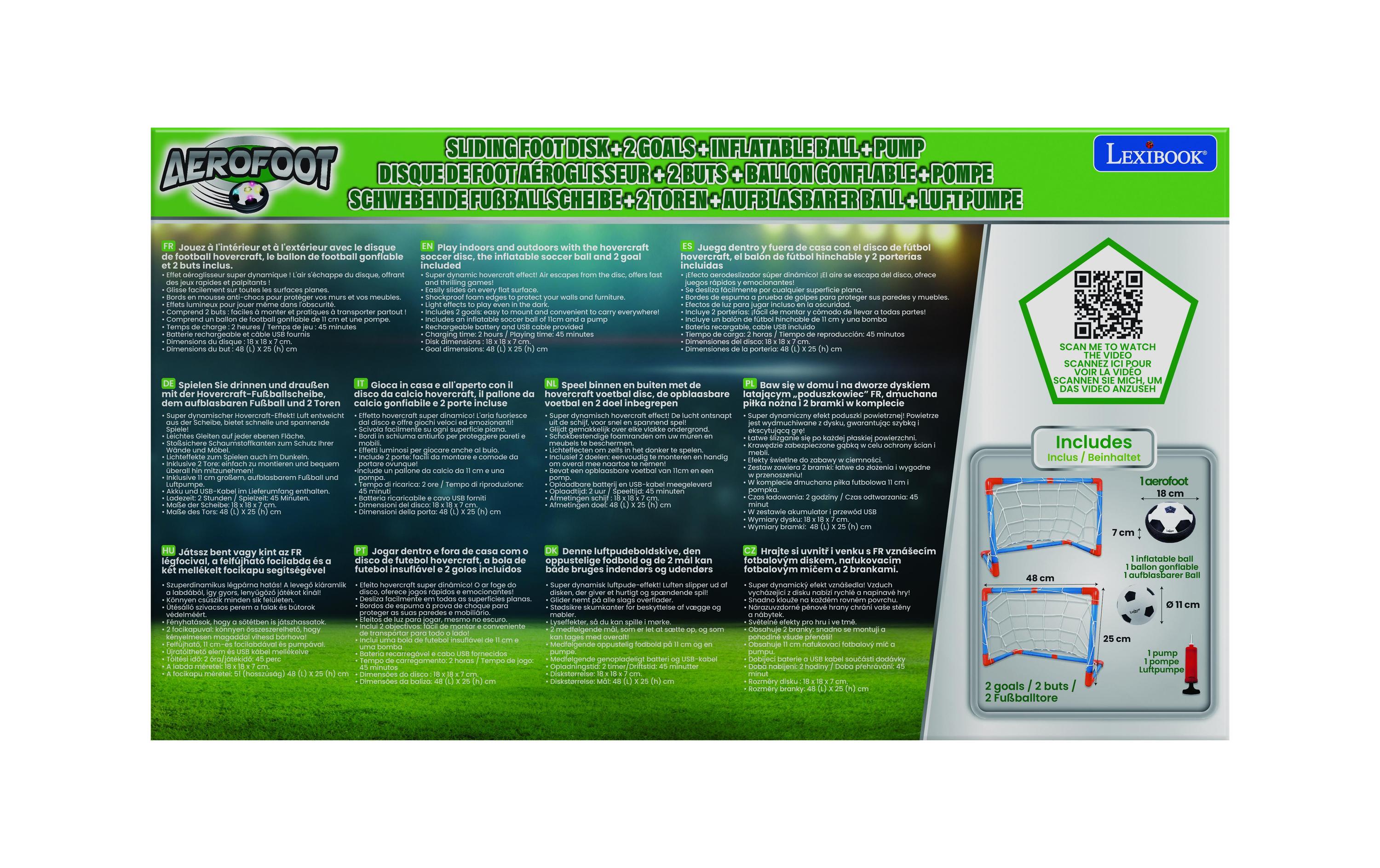 Lexibook AeroFoot Luftkissenboot-Fussballscheibe wiederaufladbar