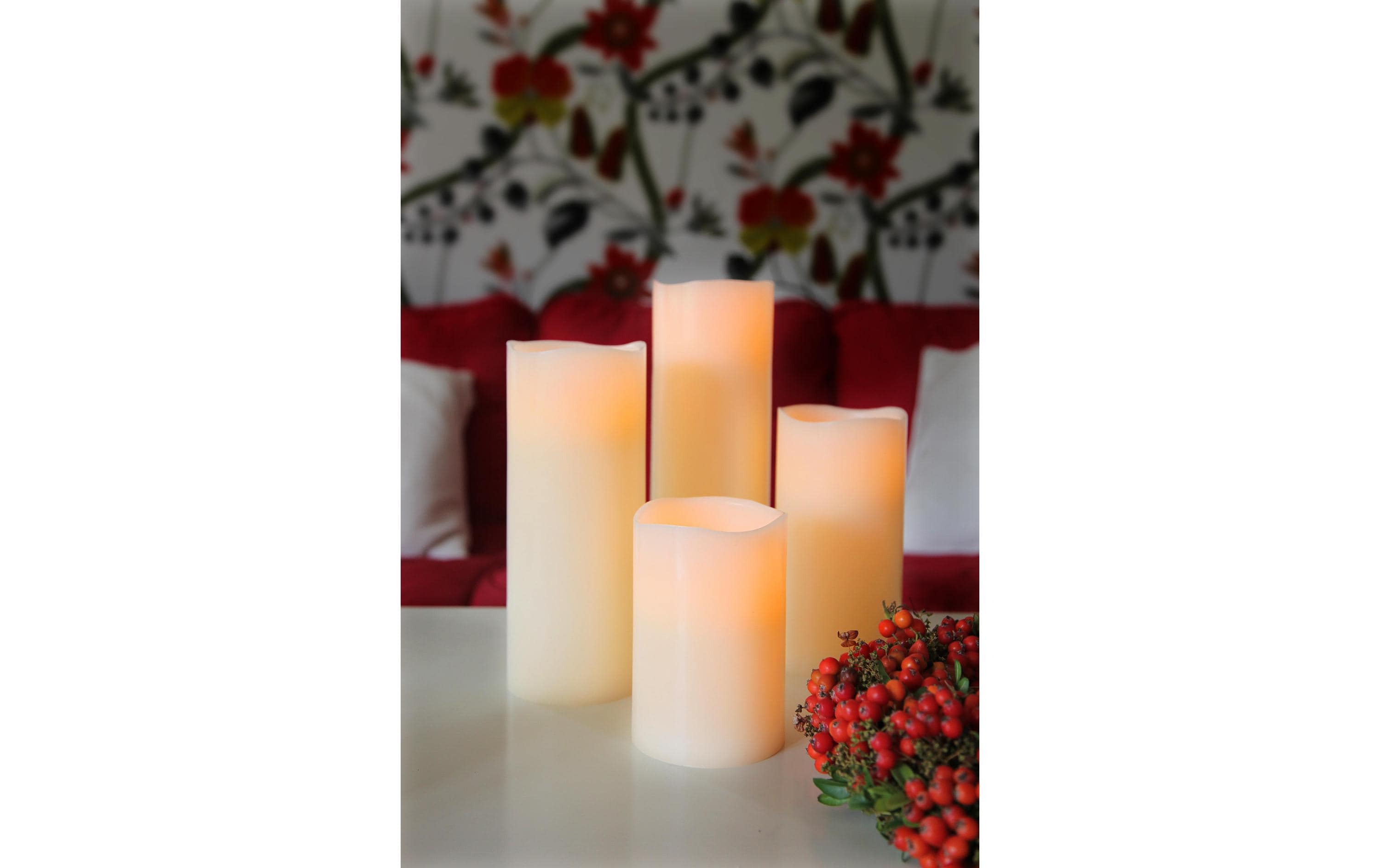 Star Trading LED-Kerze Big Ø 10 x 20 cm, Beige