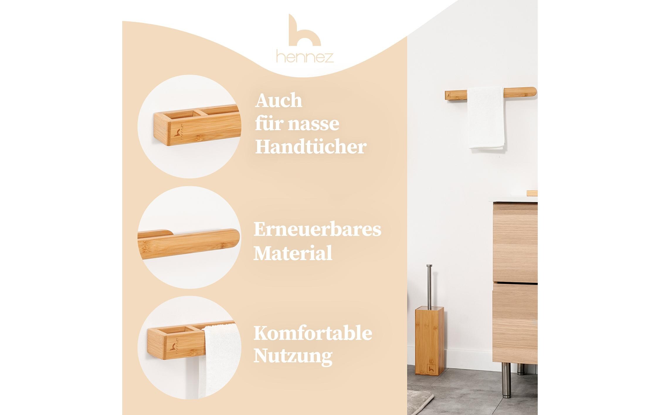 Hennez Handtuchhalter Max 39 cm, Natural