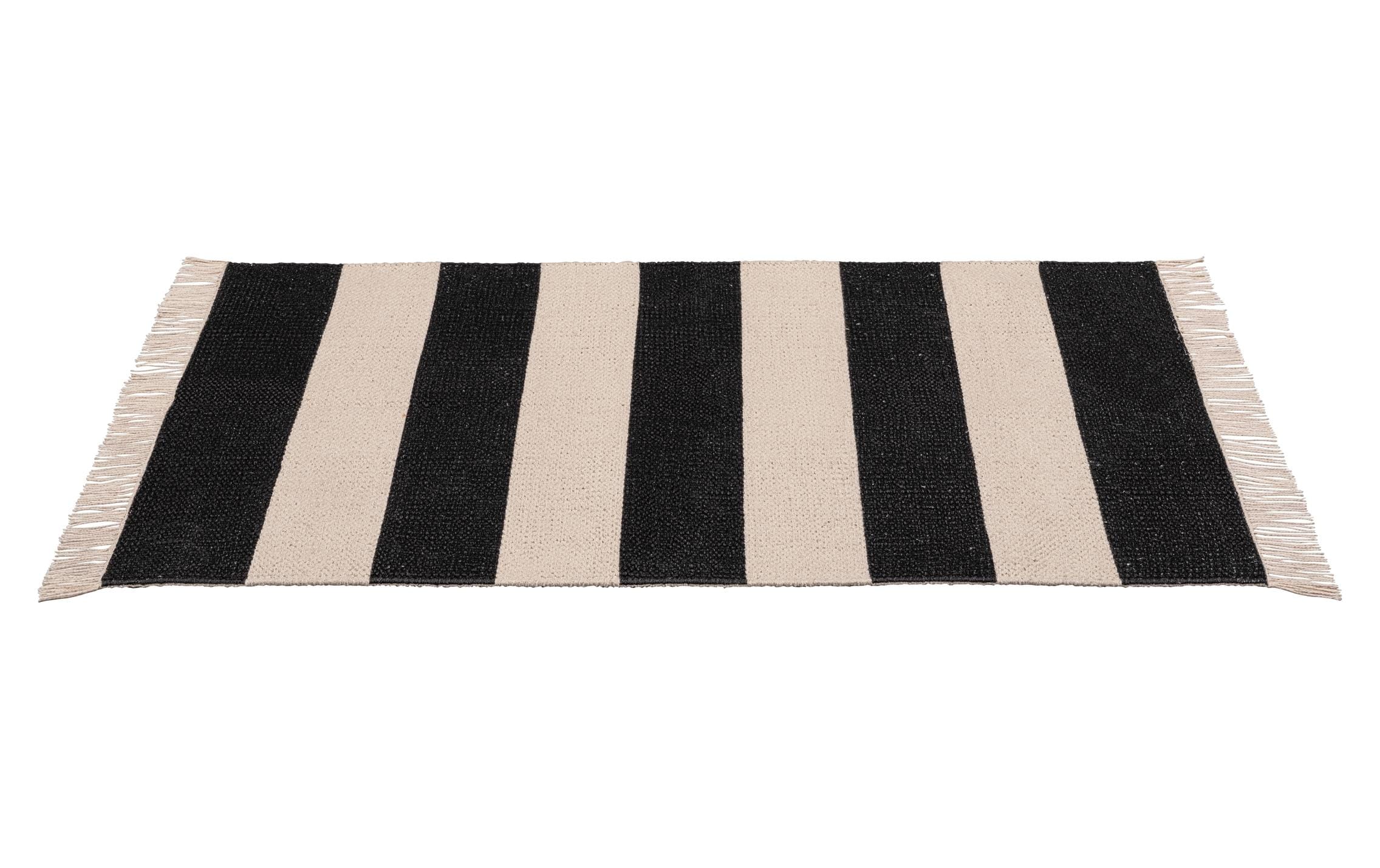 Wenko Badteppich Kasi 50 x 80 cm, Schwarz/Weiss