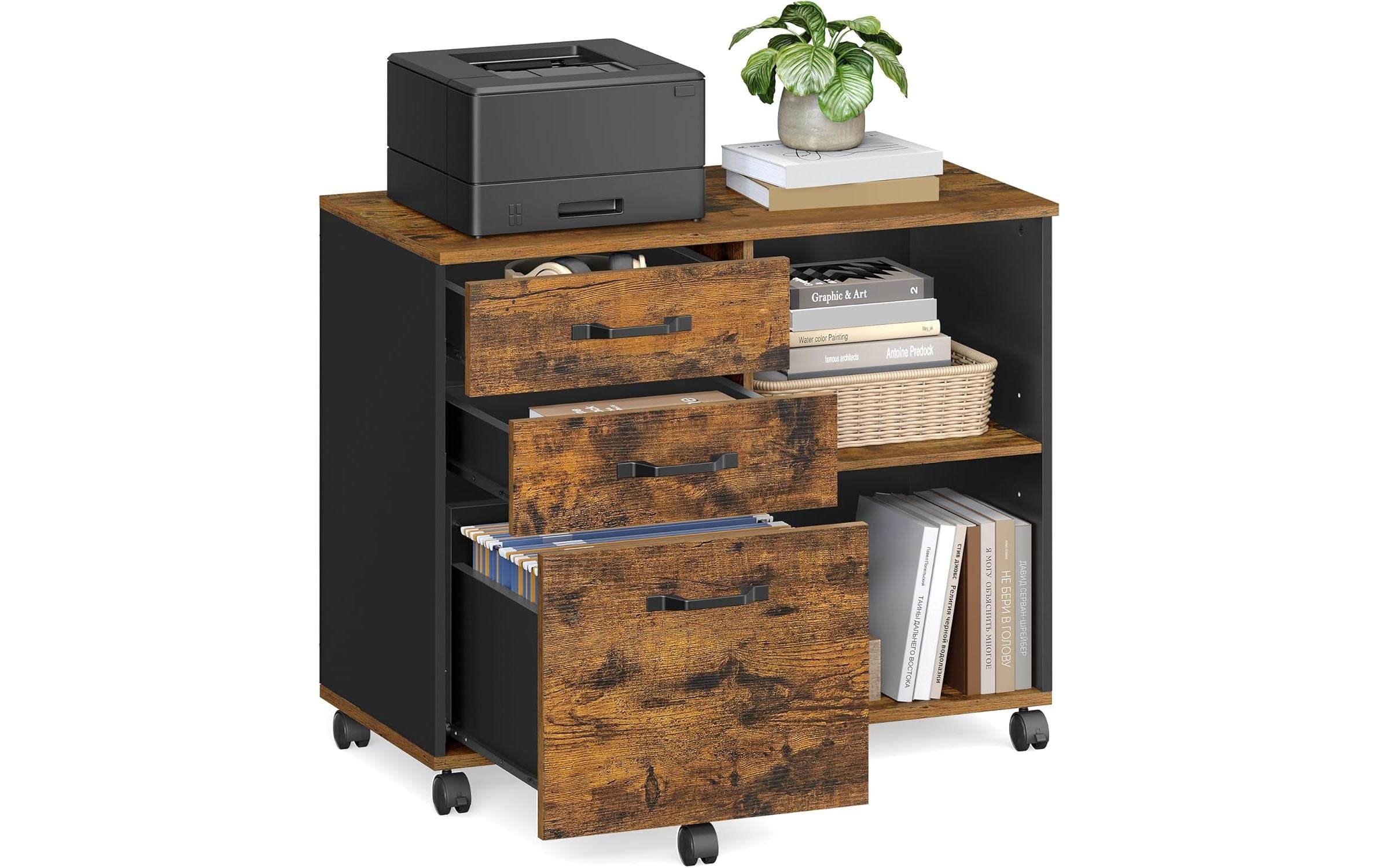 Songmics Aktenschrank mit Rollen 80 x 40 x 66 cm Songmics Aktenschrank mit Rollen 80 x 40 x 66 cm