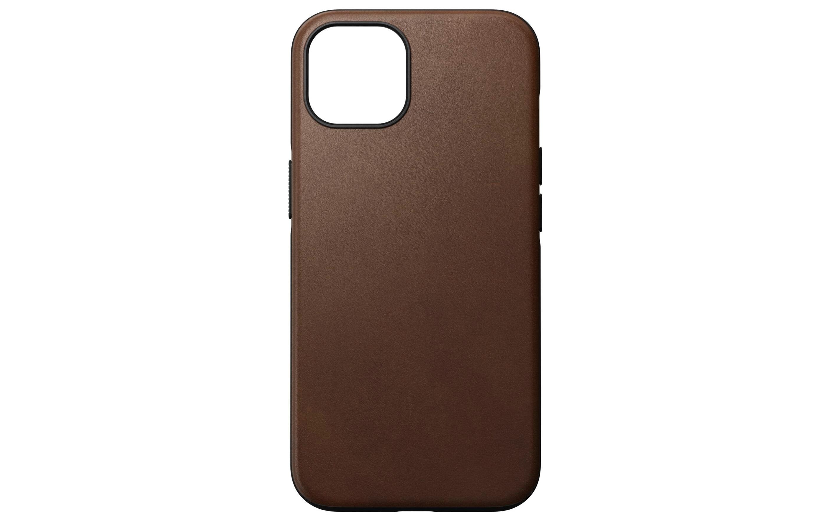 Nomad Back Cover Leather iPhone 13 Braun