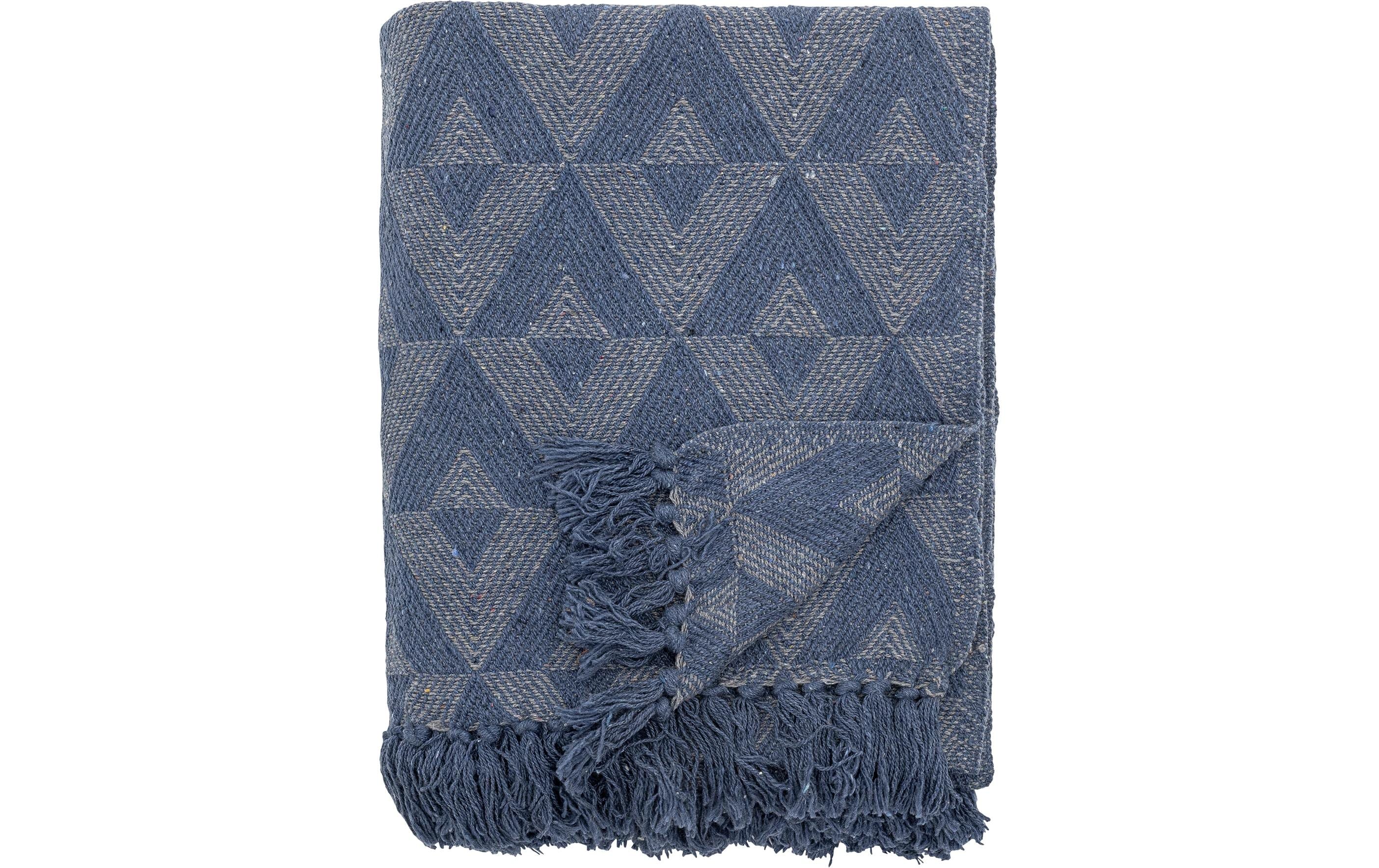 Bloomingville Decke Udine 130 x 160 cm, Blau