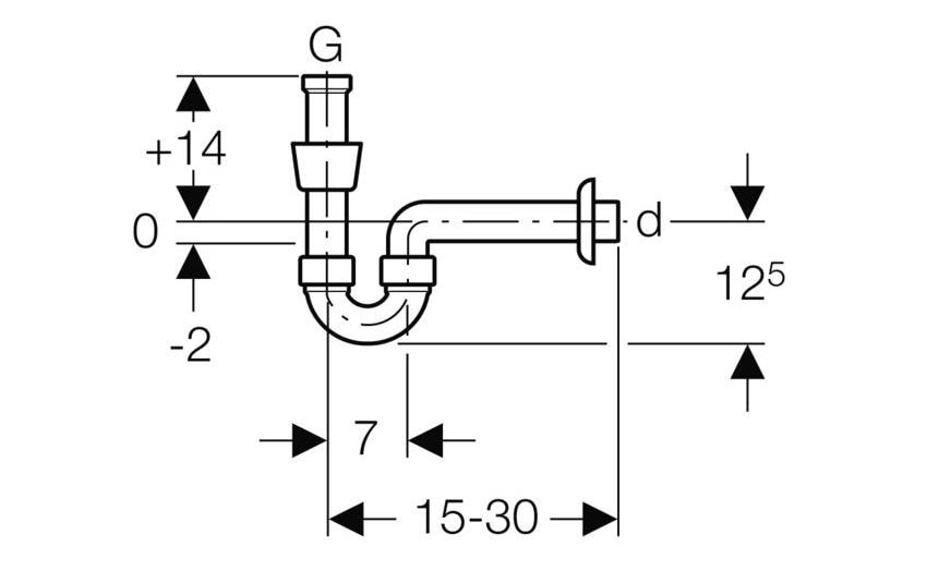 Geberit Lavabosiphon 1 1/4, Original Ersatzteil