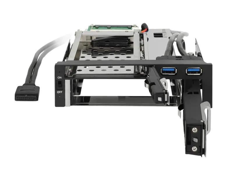 Delock 5.25-Einbaurahmen 1x3.5, 1x2.5, 2xUSB3 Ports , Hot-Swap