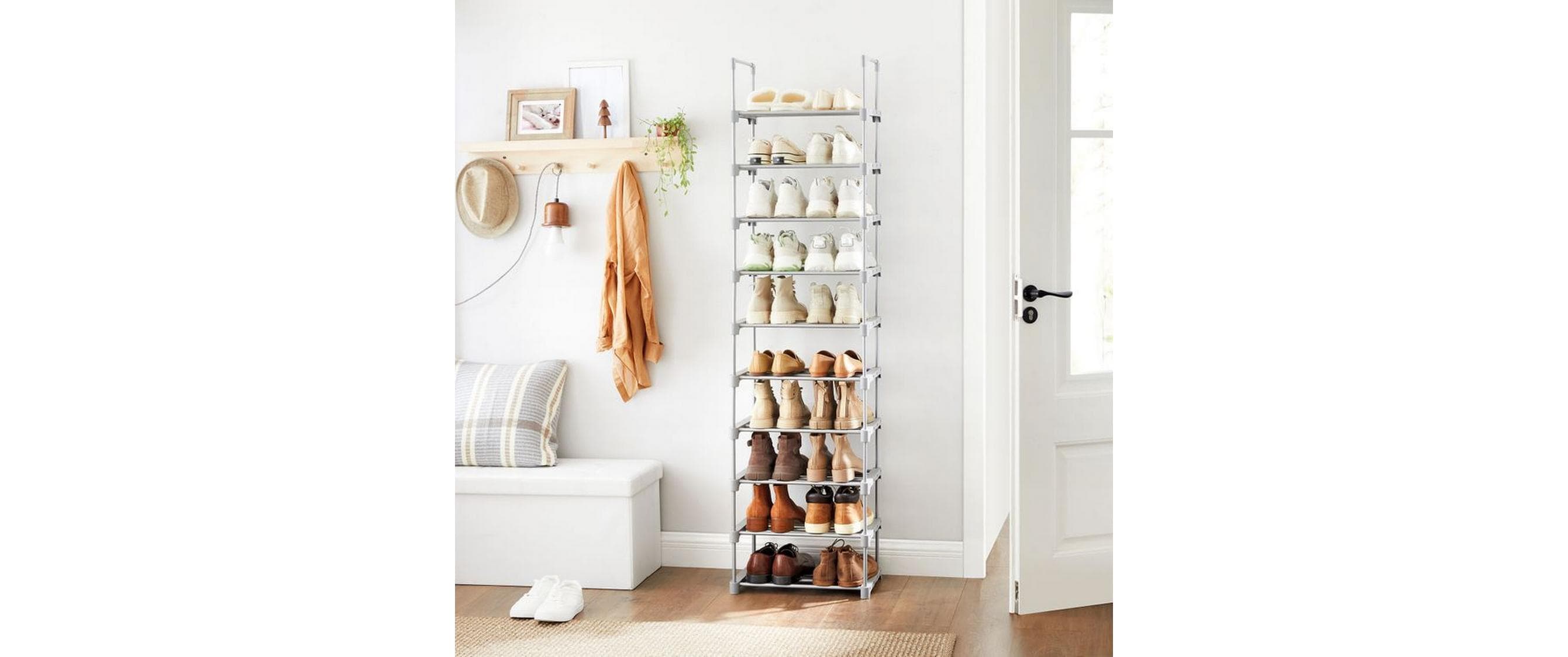 Songmics Schuhregal 30 cm x 174 cm, Grau