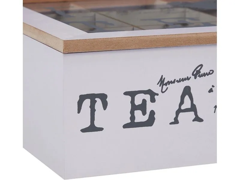relaxdays Teebeutel-Box Grau/Weiss relaxdays Teebeutel-Box Grau/Weiss