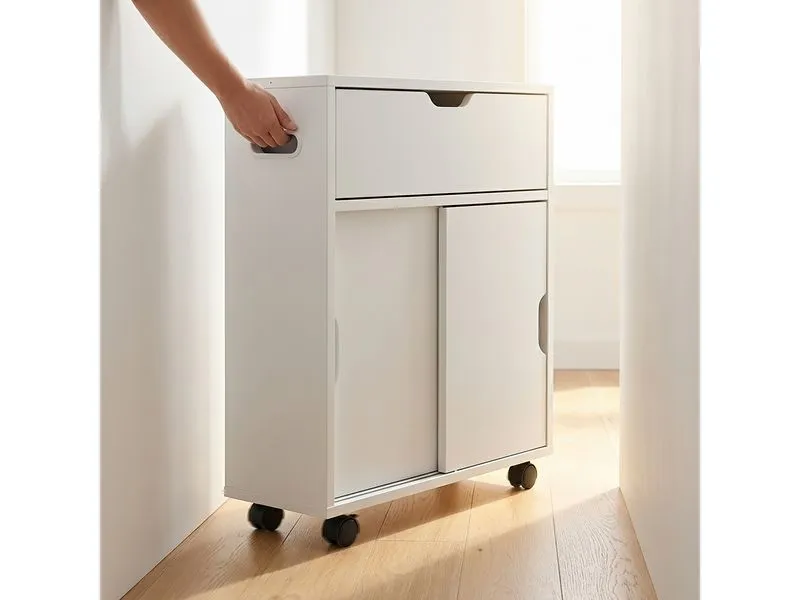 relaxdays Nischenwagen 17 x 67 cm, Weiss relaxdays Nischenwagen 17 x 67 cm, Weiss